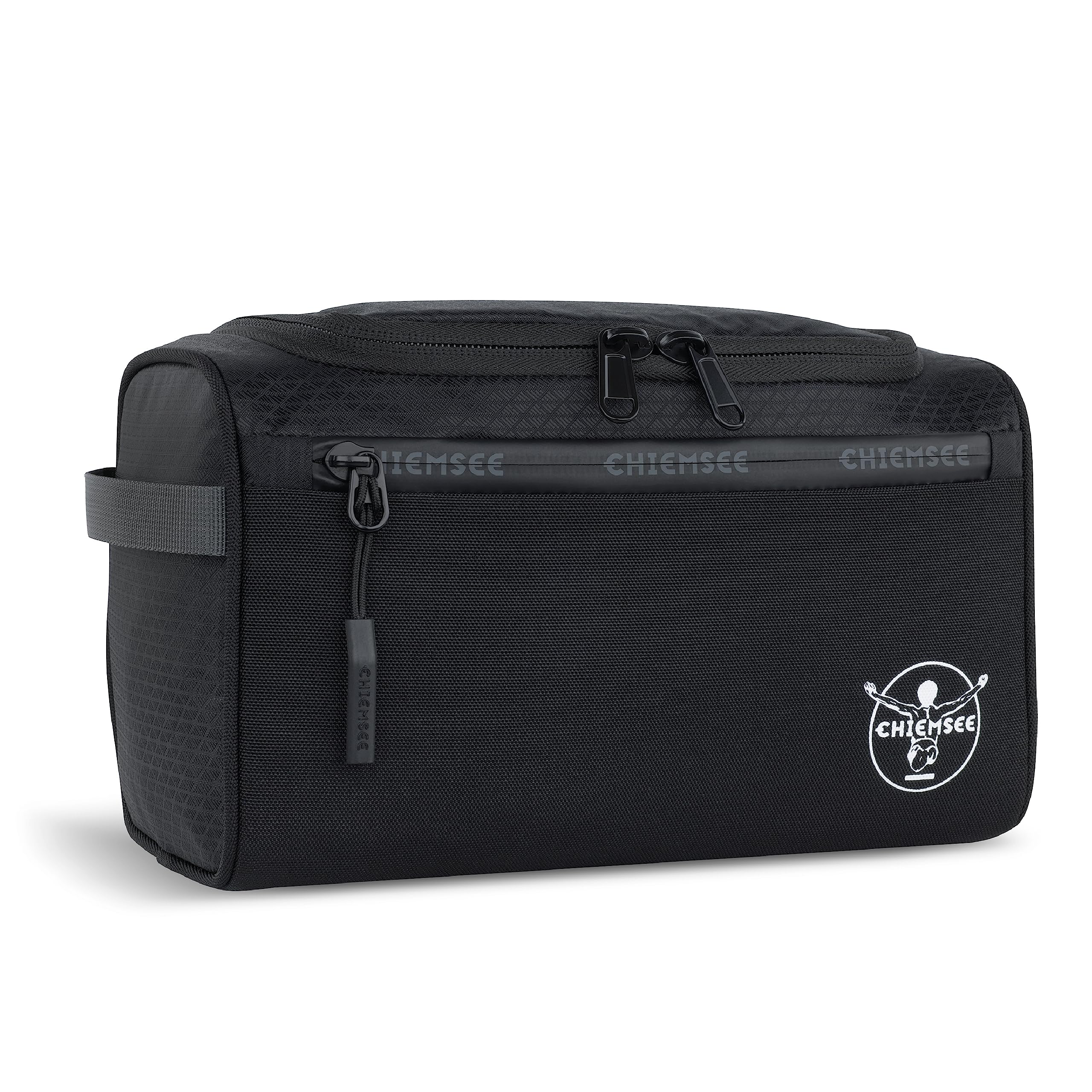 Chiemsee Jumper Feel Kulturbeutel zum Reisen, Kulturtasche aus recyceltem PET in schwarz