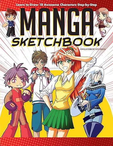 Manga Sketchbook: Learn to Draw 18 Awesome Characters Step-by-Step (Fox Chapel Publishing) Ultimate Guide for All Ages with Tips, Instructions, Graph Paper Practice Pages, Chibi, Shojo, Shonen, &amp; More