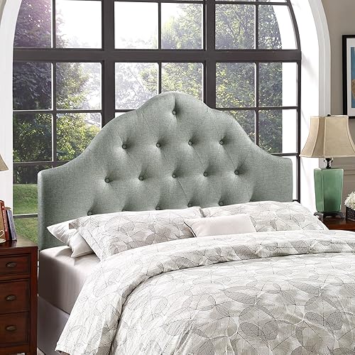 Modway Sovereign Cabecero doble tapizado con botones, Madera