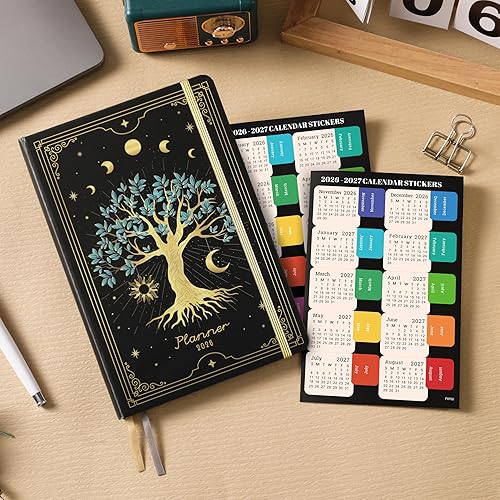 Miniatura 6 de Agenda 2026  Agenda 2026 semanal y mensual de enero a diciembre de 2026, agenda con papel grueso, calcomanías de calendario, 5.5 x 8.4 pulgadas