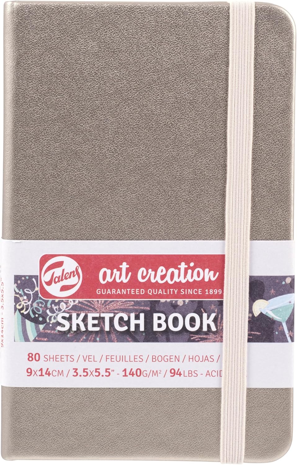 Talens Art Creation T9314-244M 454500 Talens Art Creation Sketchbook, Drawing Notebook, 4.7 x 4.7 inches (12 x 12 cm), Pink Champagne, Thickness 4.9 oz/yd², Fine Acid-Free Paper, 80 Sheets