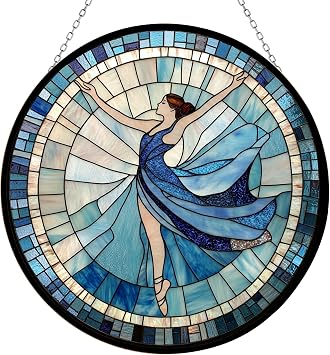 Customized Blue Dress Ballet Mosaic Stained Glass Window Hanging, Suncatcher for Women, Stained Glass Window Decor Perfect Home Decor