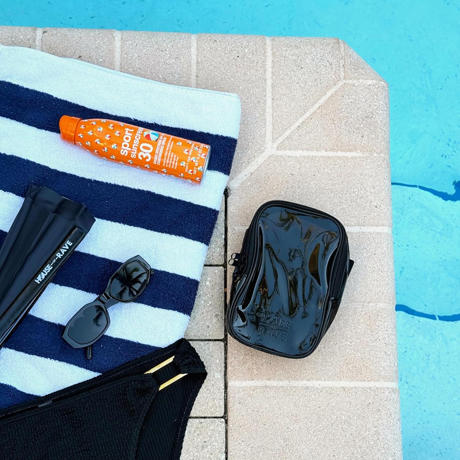 Clear Thigh Bag - Carnival Leg Bag w/Mesh Pocket & Double Zipper - Rave Thigh Bag for Women - Jelly Phone Holder Bag (Black) - Image 3