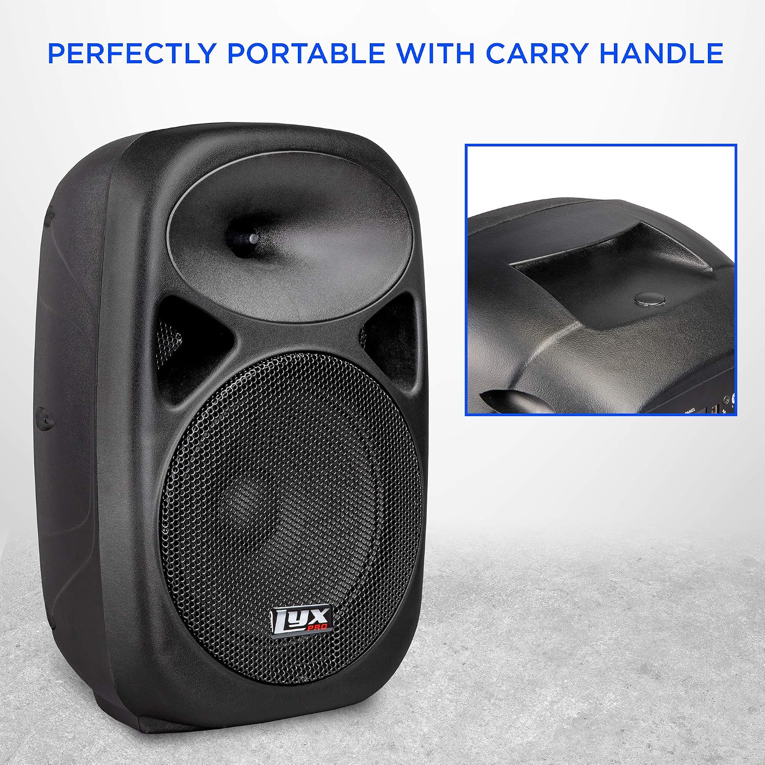 LyxPro 8” Inch Active PA Rechargeable Battery Speaker System , Equalizer , Bluetooth Connection, SD Slot USB MP3 AUX, Mic,1/4" 1/8" 3.5mm Inputs , SPA-8 Battery
