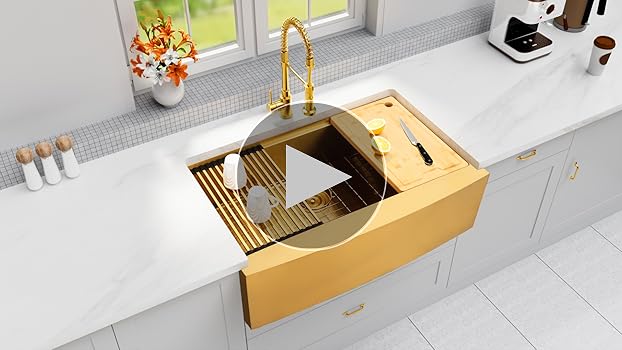 MONSINTA Gold Bar Sink Undermount, 16 Gauge Stainless Steel