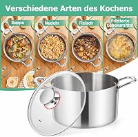Homikit 24 cm-es rozsdamentes leves- és főzőedény 5,3 L indukciós 5