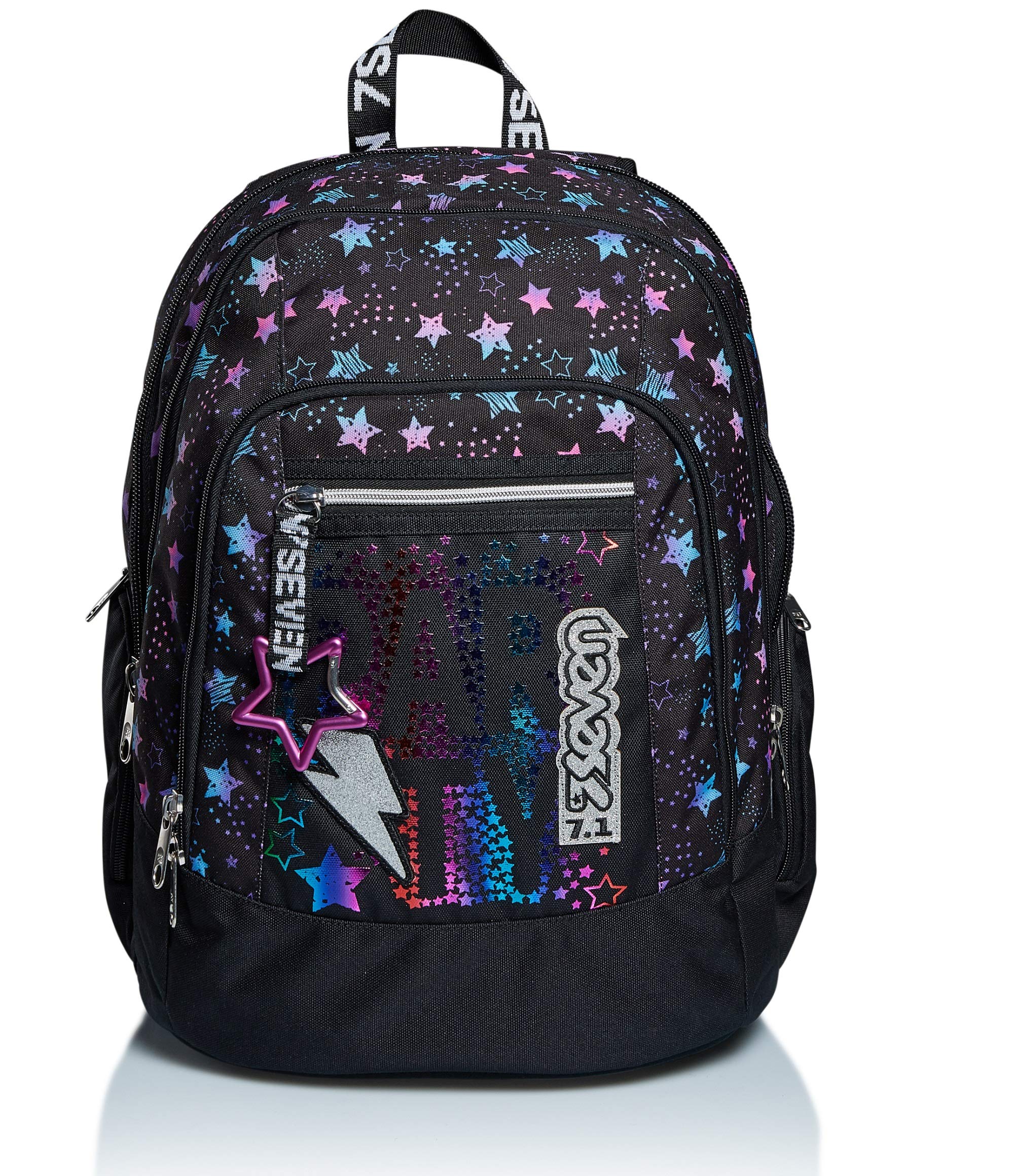 Seven Zaino Advanced, Doppio Scomparto, Tasca porta pc, Tasche multifunzione, Scuola e tempo libero, Bambini e ragazzi