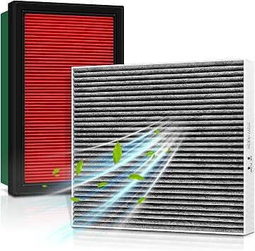 MOTOALL Engine Air Filter & Cabin Air Filter Combo Set Replaces 16546-V0100