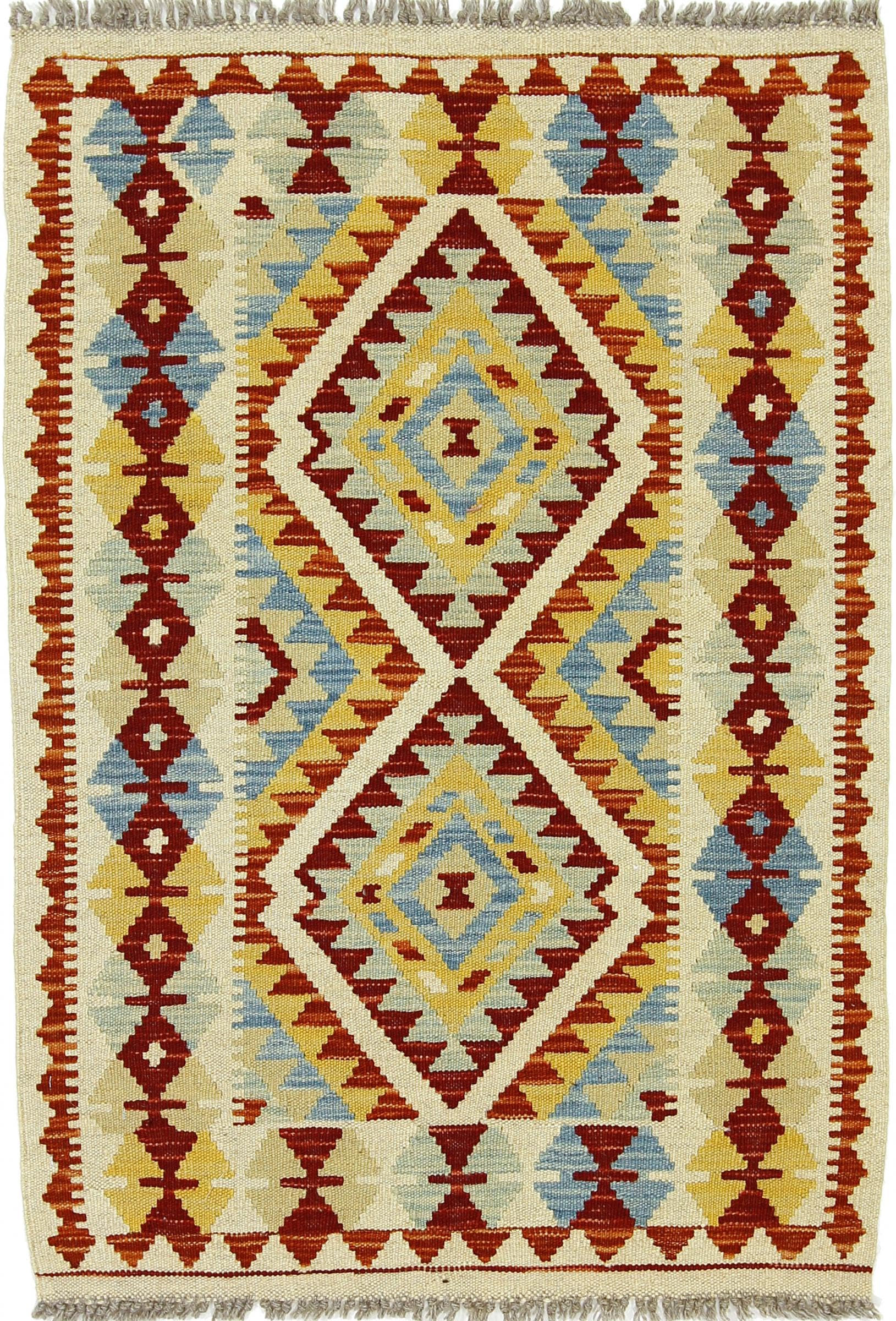 Tapis Kilim afghan tissé main 82x120 tapis d'orient laine véritable