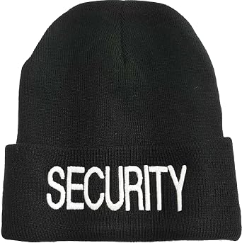 Army Universe Security Beanie Fleece Lined Hat Warm Large Embroidery Winter Watch Cap Winter Security Uniform Hat