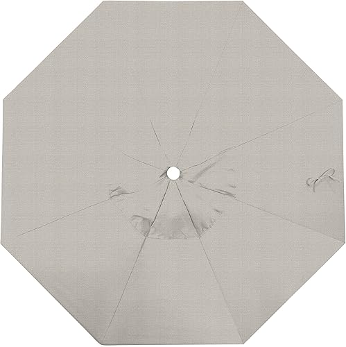 Miniatura 7 de California Umbrella 7.5' ronda de aluminiofibra de vidrio paraguas, empuje abierto, poste blanco, tela blanca de olefina