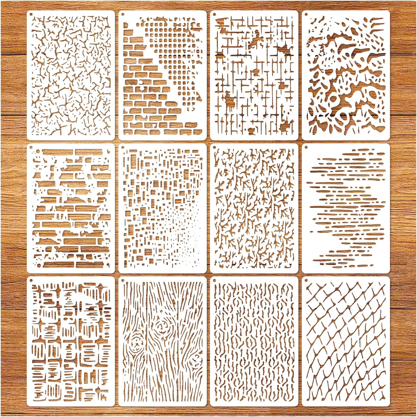 Amazon.com : Reusable Abstract Geometry Texture Stencil for Crafts ...
