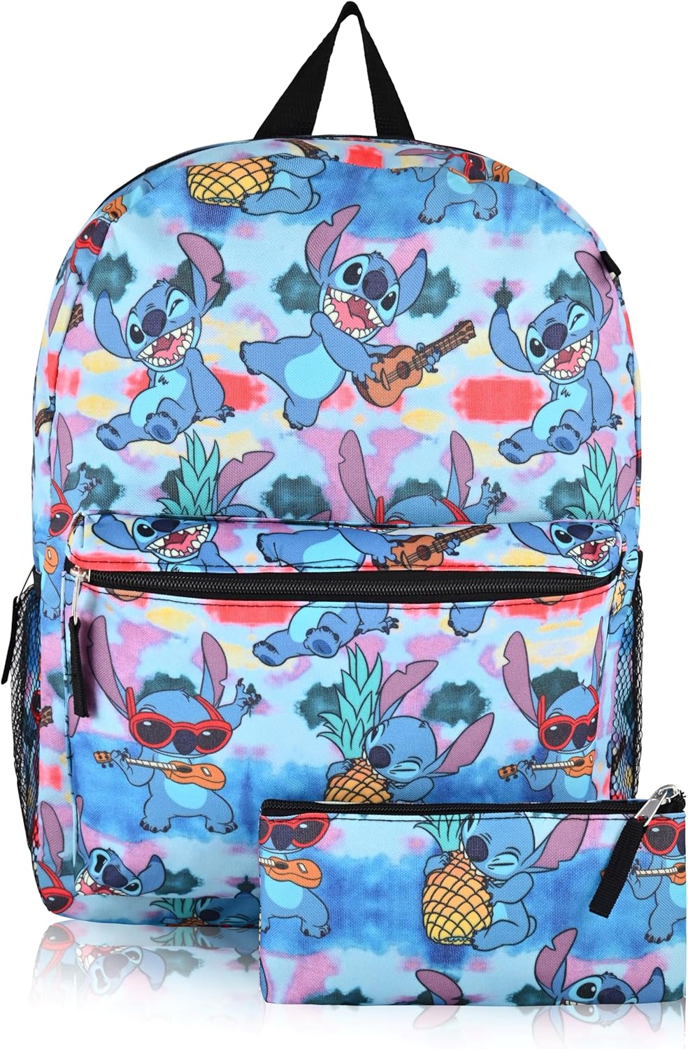 Fast Forward Disney Stitch School Backpack for Toddlers With Pencil Case | 16" Kids Bookbag for Boys, Girls, Unisex | LSCF84AR