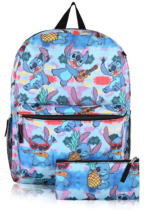 Fast Forward Disney Stitch School Backpack for Toddlers With Pencil Case | 16" Kids Bookbag for Boys, Girls, Unisex | LSCF84AR by Fast Forward - Used condition - US$25.99