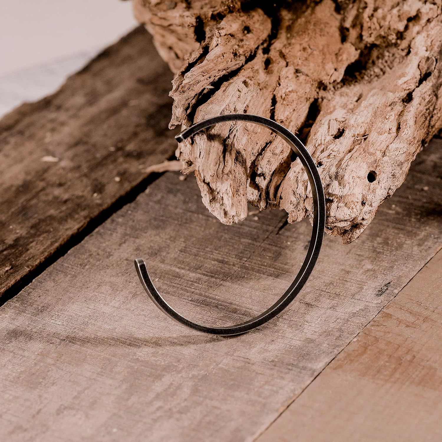 HAQUIL Viking Open Cuff Bracelet, Stainless Steel Black Bangle, Vintage Jewelry, Gift for Men and Women - Image 2