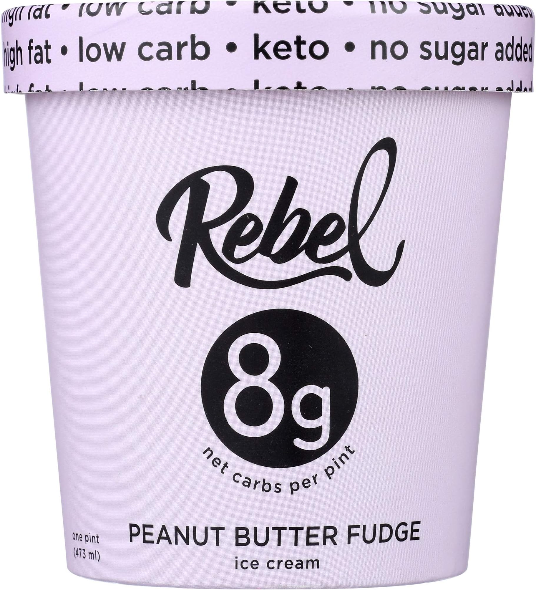 Rebel Ice Cream, Peanut Butter Fudge , 16oz (Frozen)