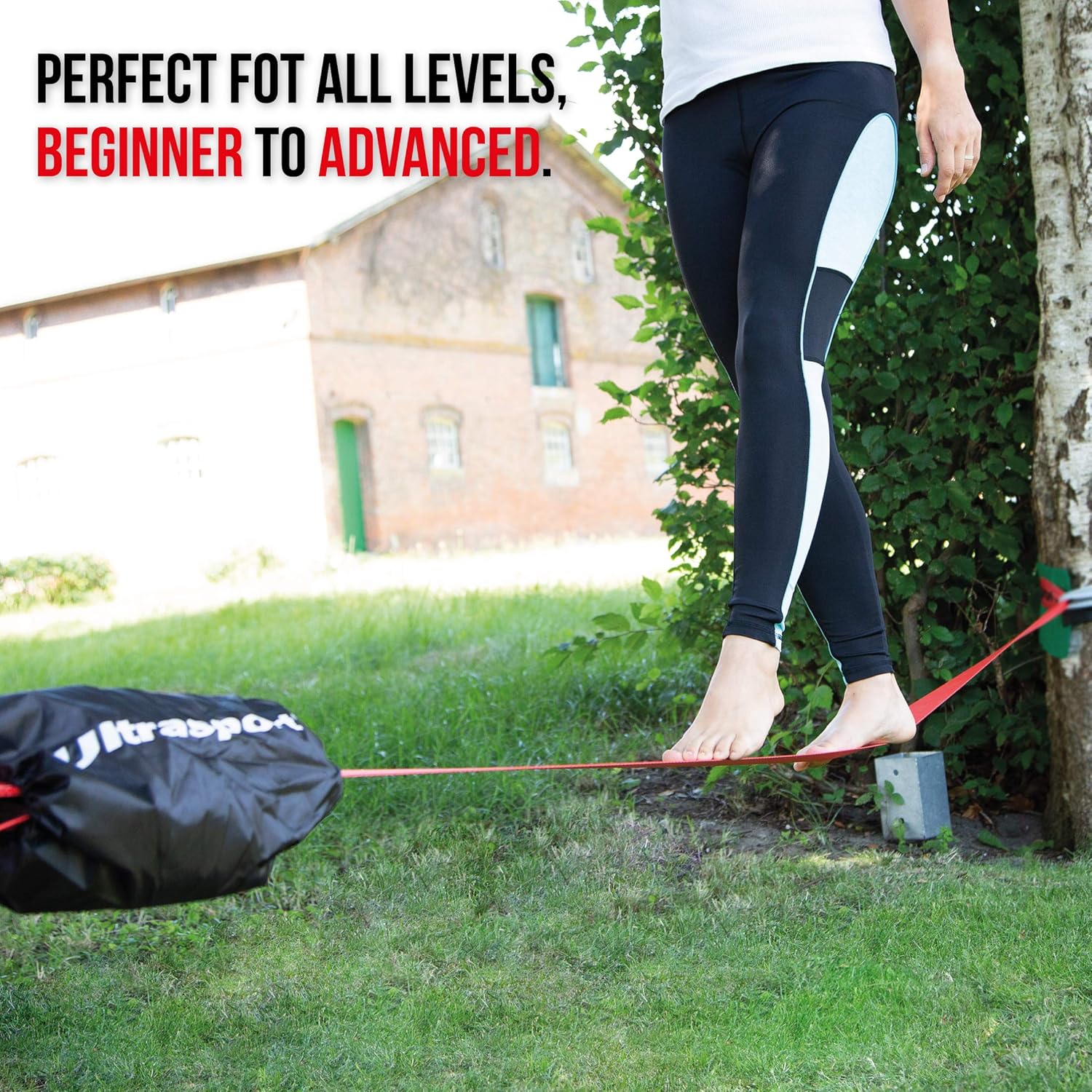 Prоduсt Dеаl Ultrasport Slackline with Ratchet Including Carrying Bag; for Beginners, Children and Families; in 2 Different with and Without Tree Protector, Fitness Slackline, Fun and Games