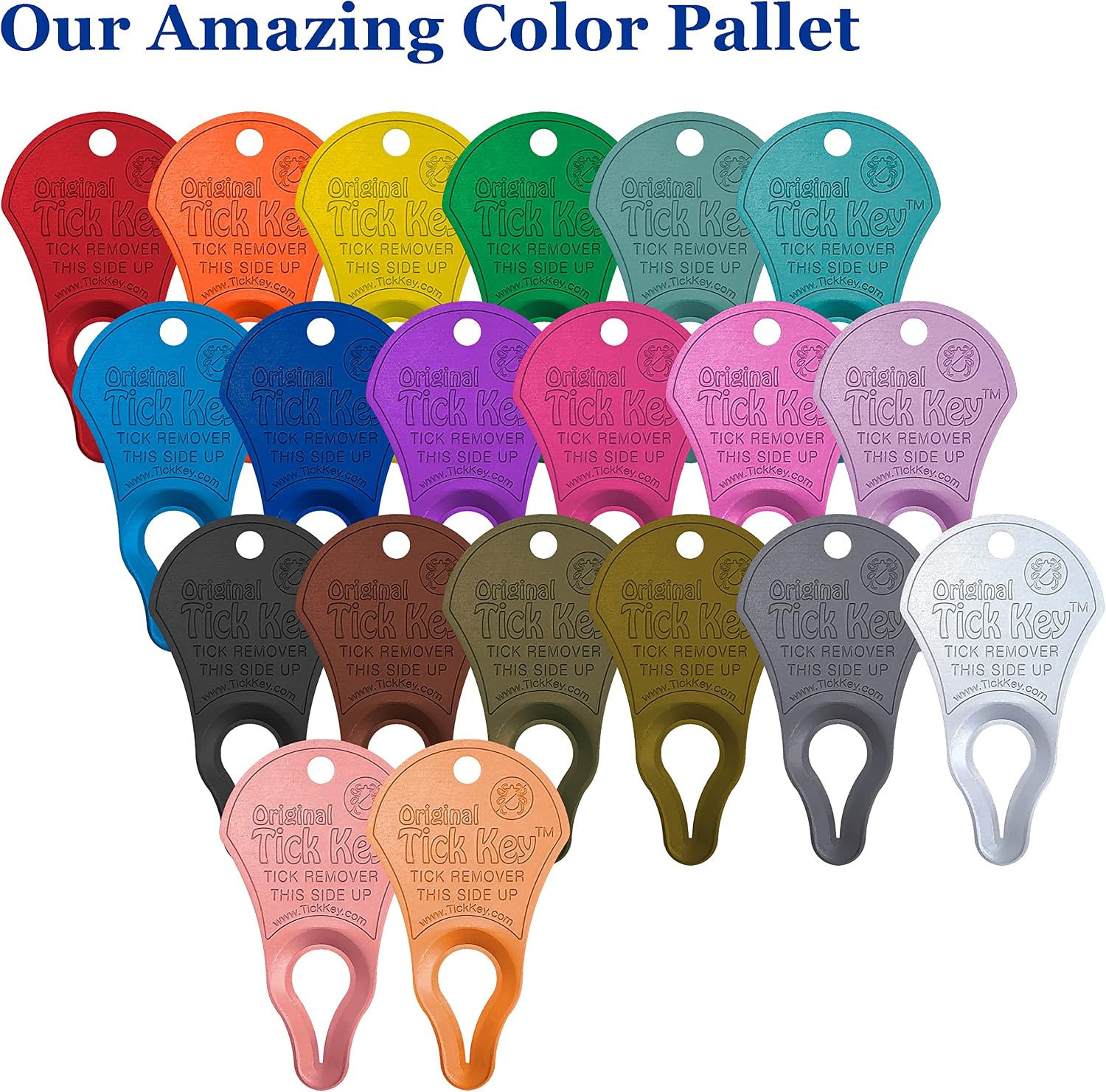The Original Tick Key -Tick Detaching Device - Portable, Safe and Highly Effective Tick Detaching Tool - 3 Pack (Earth)