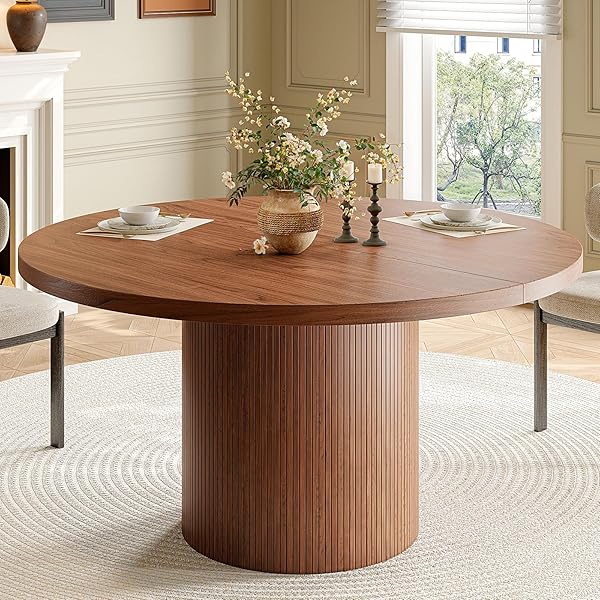 Modern Farmhouse Round Walnut Table