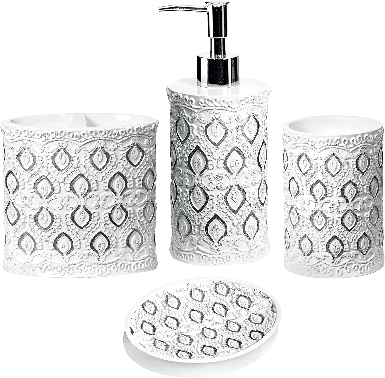 Zahari Home 4pc Monaco Stylish Bathroom Accessories Set