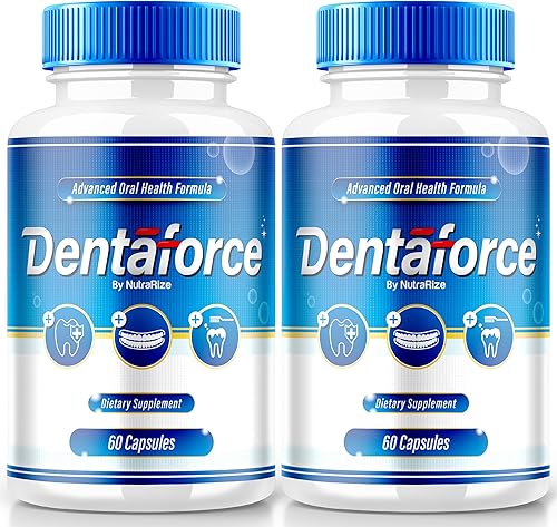 NutraRize Paquete de 2 cápsulas Dentaforce, cuidado totalmente natural para tus dientes y encías, fórmula de salud dental y de encías, combinación