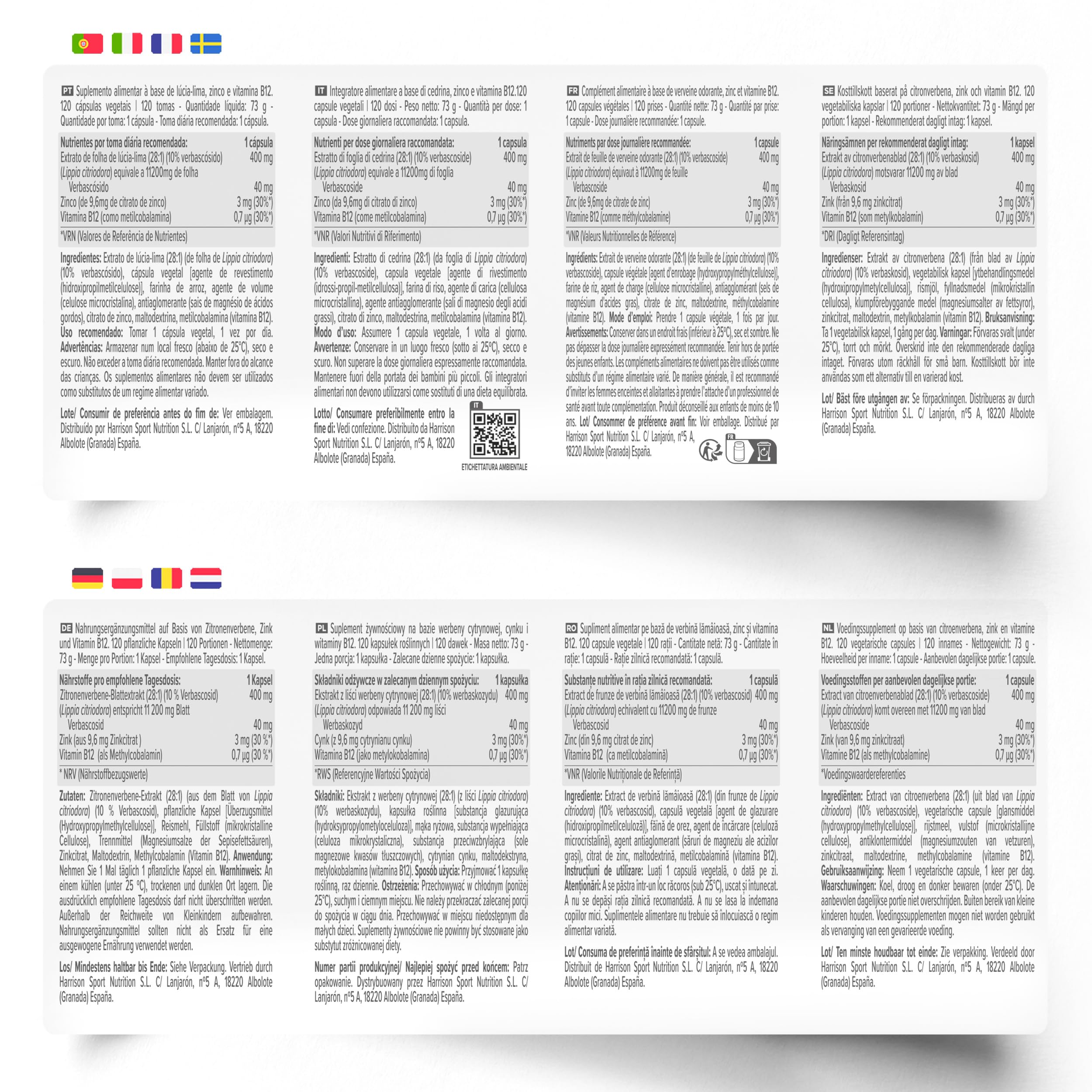 HSN Zitronenverbenen-Extrakt 400 mg (10% Verbascosid) | 120 pflanzliche Kapseln | 28:1-Extrakt aus Lippia-citriodora-Blättern | Ohne GVO, vegan, glutenfrei