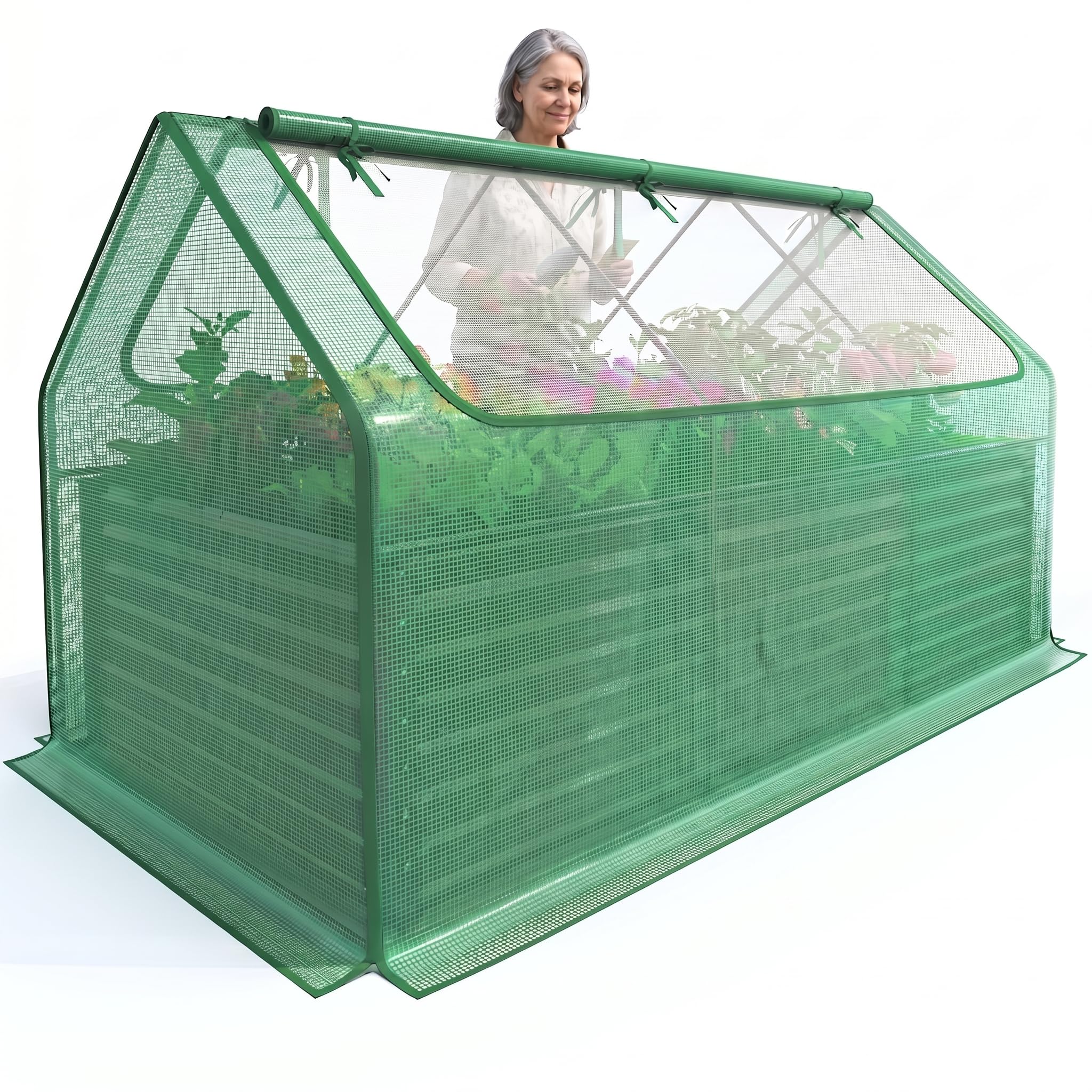 Quictent Raised Garden Bed Galvanized Raised Beds for Gardening with Cover