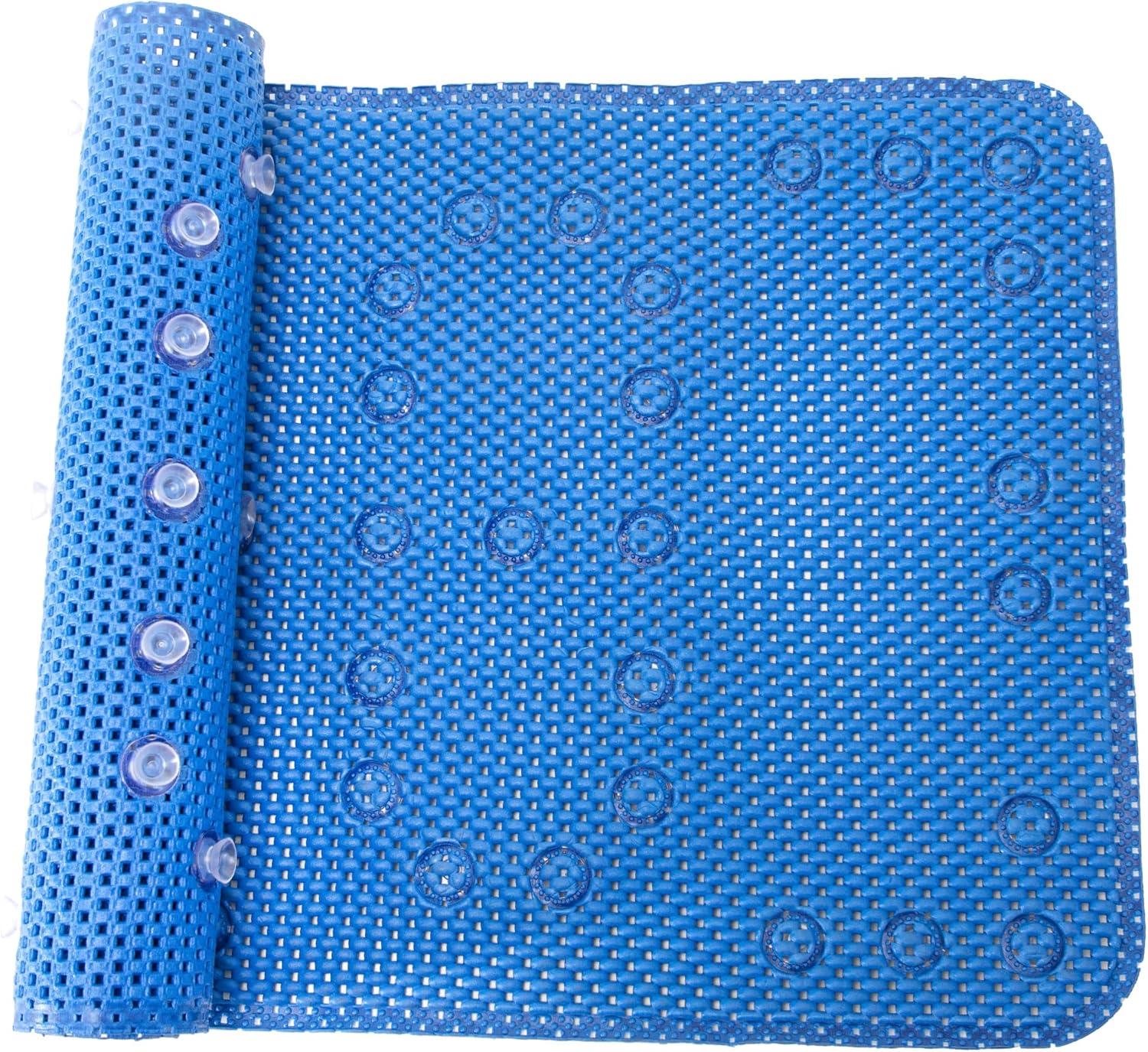 Bathtub Mat Non Slip, Soft Foam Bath Mat for Tub, Bathtub Mat with Drain Holes, Suction Cups Shower Mat (Royal Blue, 36''X17'')