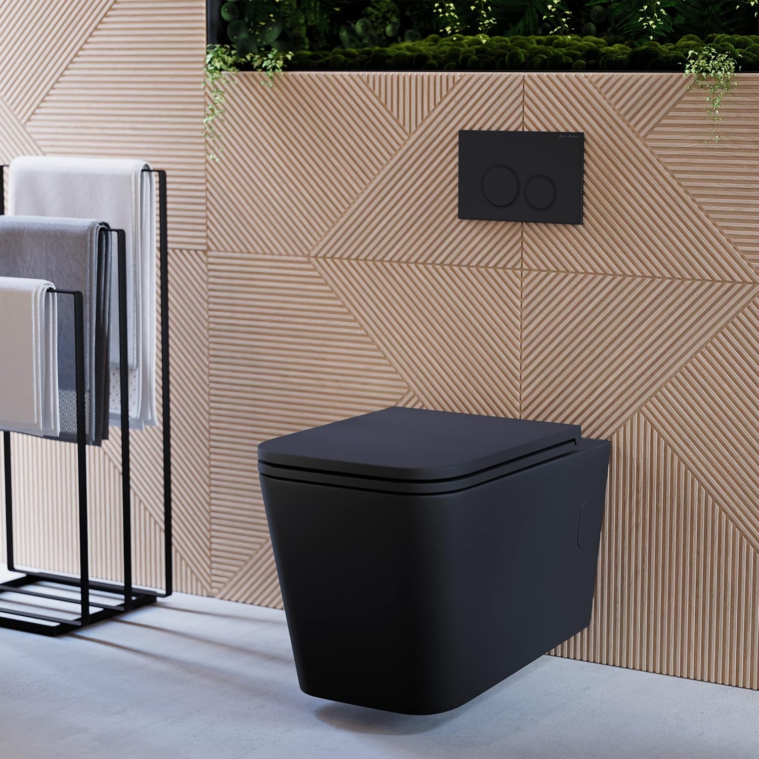 Bastille Wall Hung Toilet Bowl, Matte Black