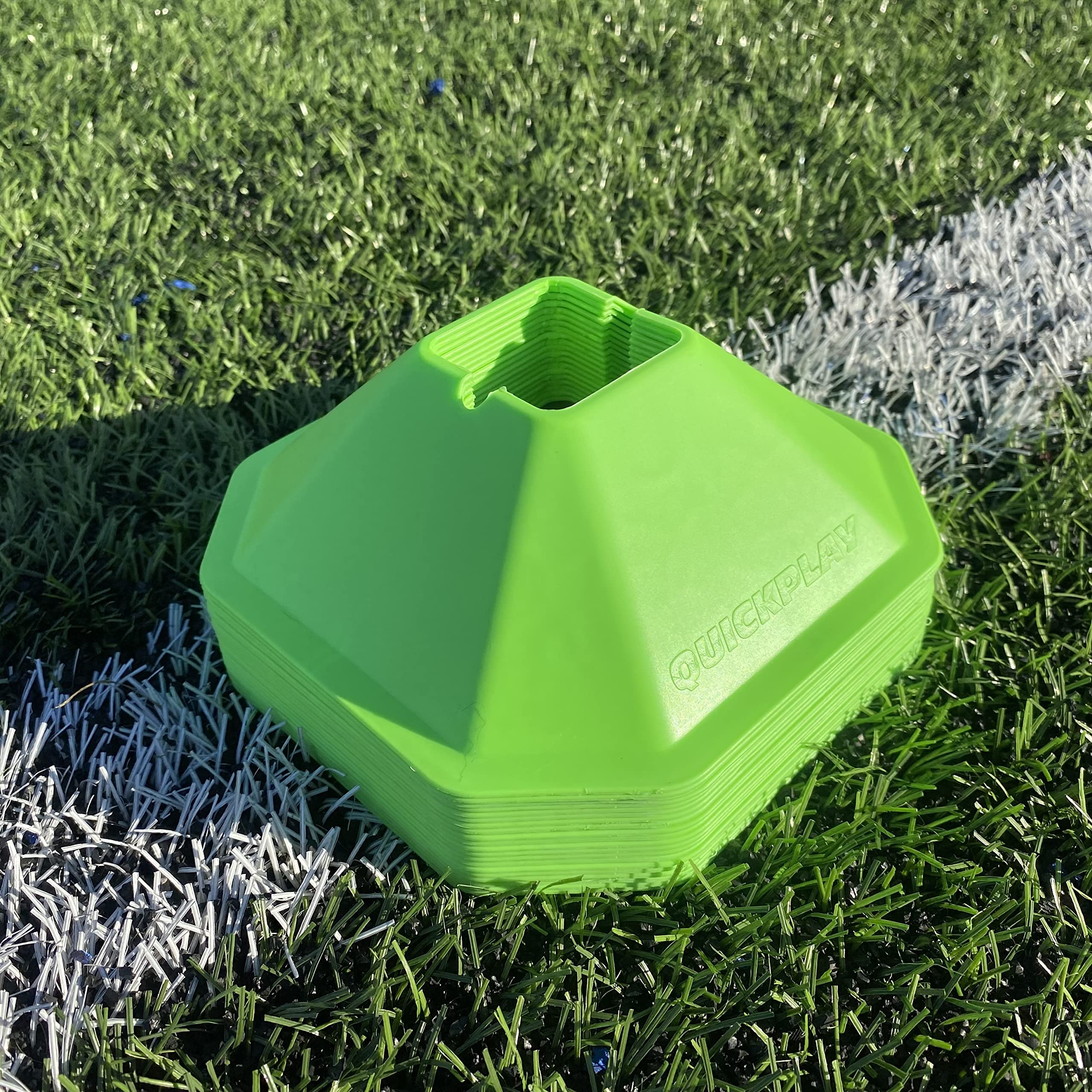 QUICKPLAYSoccer Cones – Set of 20 | Highly Visible Compact Sports Cones