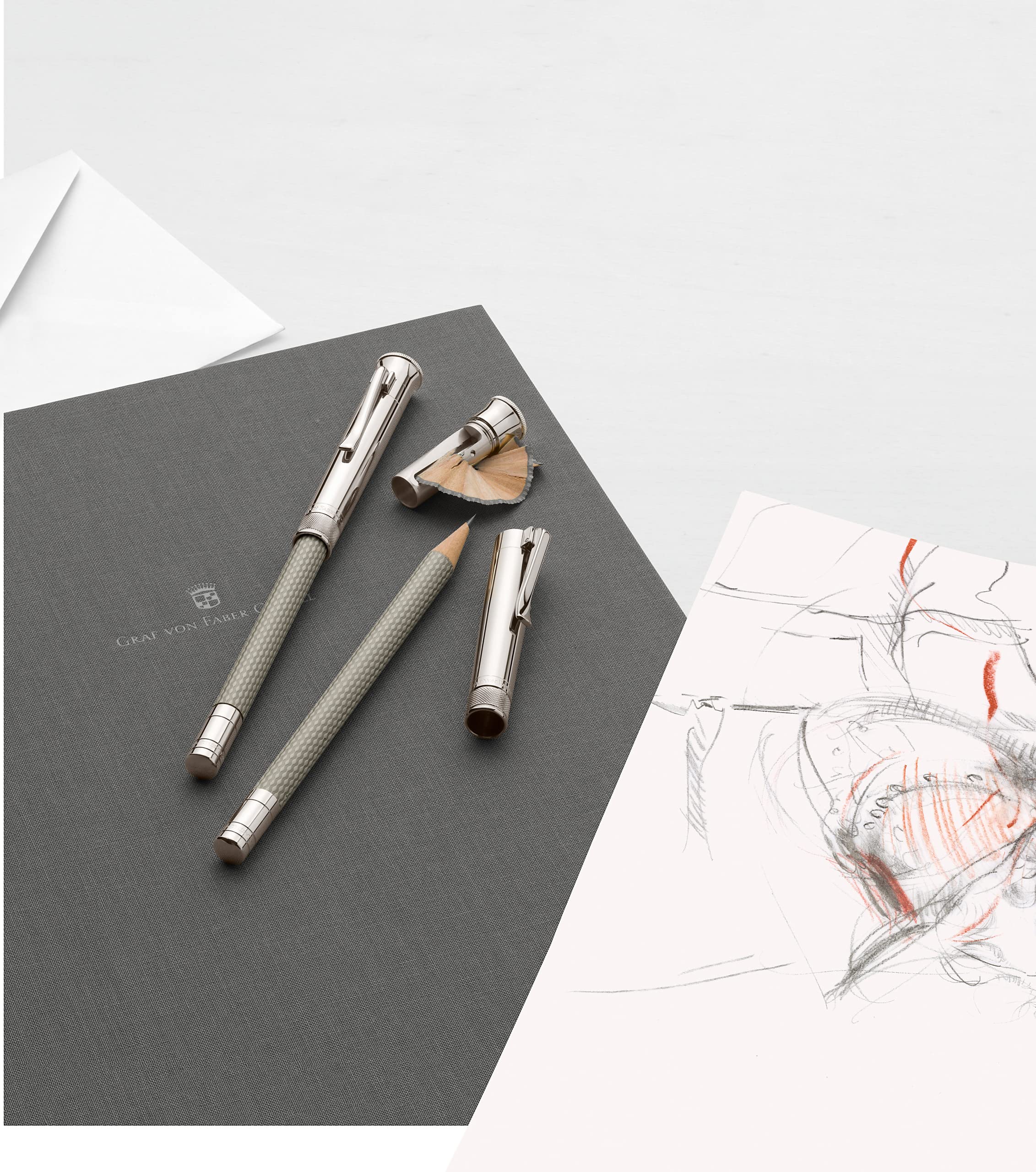 Graf von Faber-Castell 188632 Buch mit Leineneinband A4 grau | 160 blanko Seiten aus 100 g/m² Papier mit Fadenheftung und Leseband