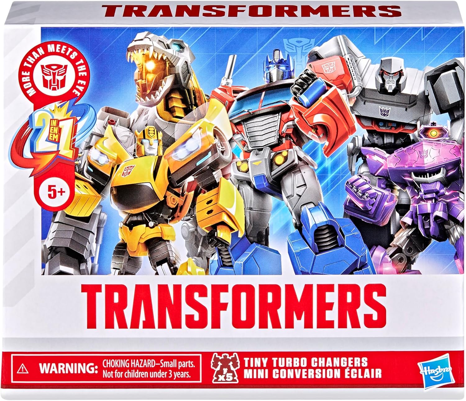 Transformers Tiny Turbo Changers 1.5" Mini Action Figures, Set of 5 Collectible Characters, Robot Toys for Ages 5+