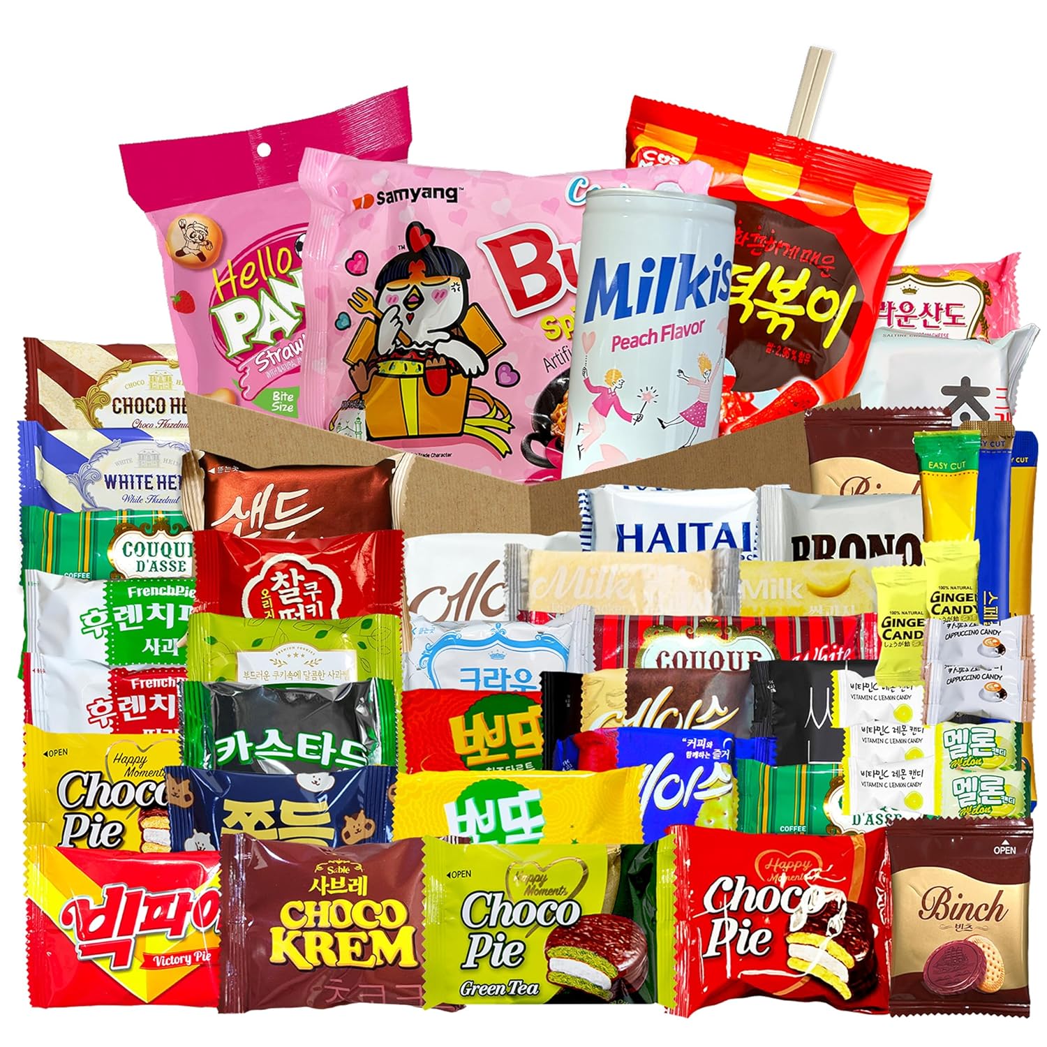 Korean Snack Box 47 Count - Variety of Individually Wrapped Korean Snacks with Chips, Cookies, Ramen and Candy for Kids, Children, College Students, and Adults. Gift Box for K-Food Lovers - Journey of Korea