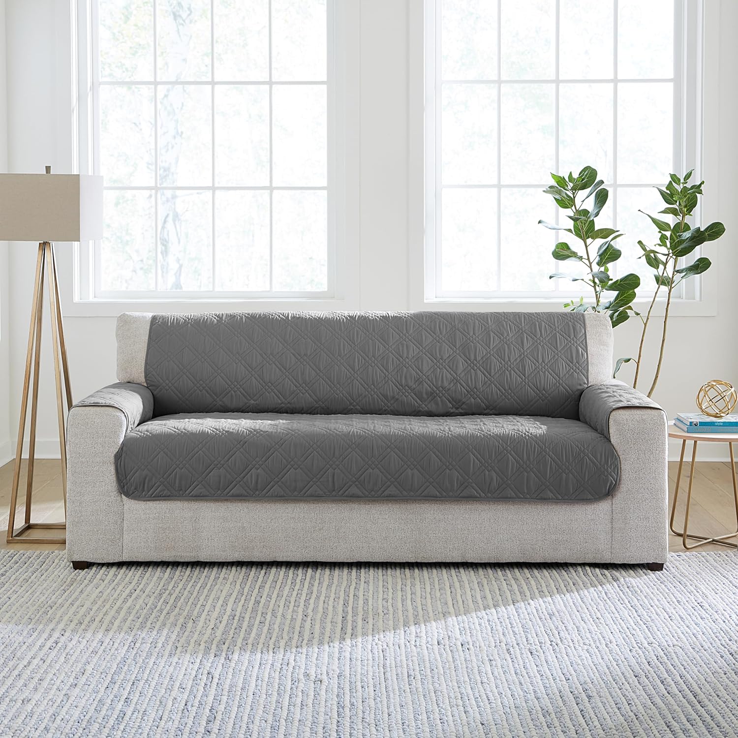 SureFit Gemma Sofa Cover Furniture Protector, Microfiber