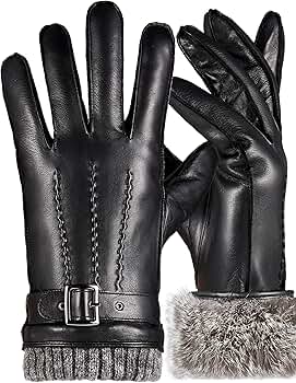 小物 Lamb leather gloves by FOXEY MESSERIO Authentic Sheepskin Leather Winter Gloves for Men