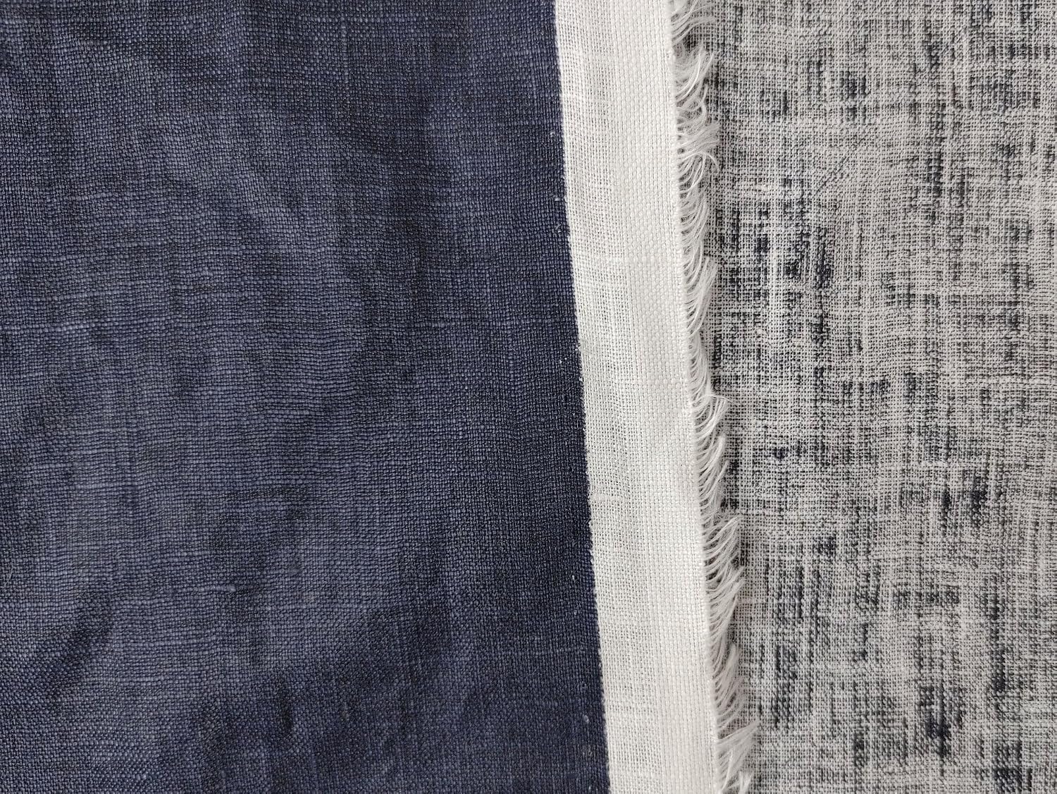 100% Linen Fabric with Pigment Coating 3586 3587 Navy