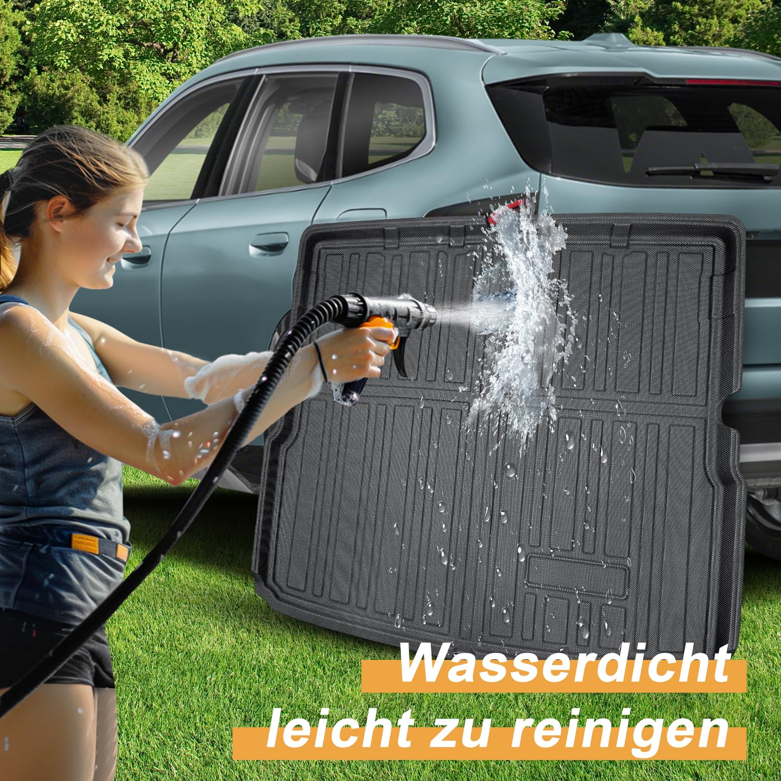 ECOZEN kofferraumwanne für BMW x1/ix1 U11 2022-2026 aus TPE Allwetter Original 3D-Scan Kofferraummatte, wasserdicht verschleißfest Laderaumwanne Hohe Passform Hoher Rand Matte BMW X1 U11 Zubehör