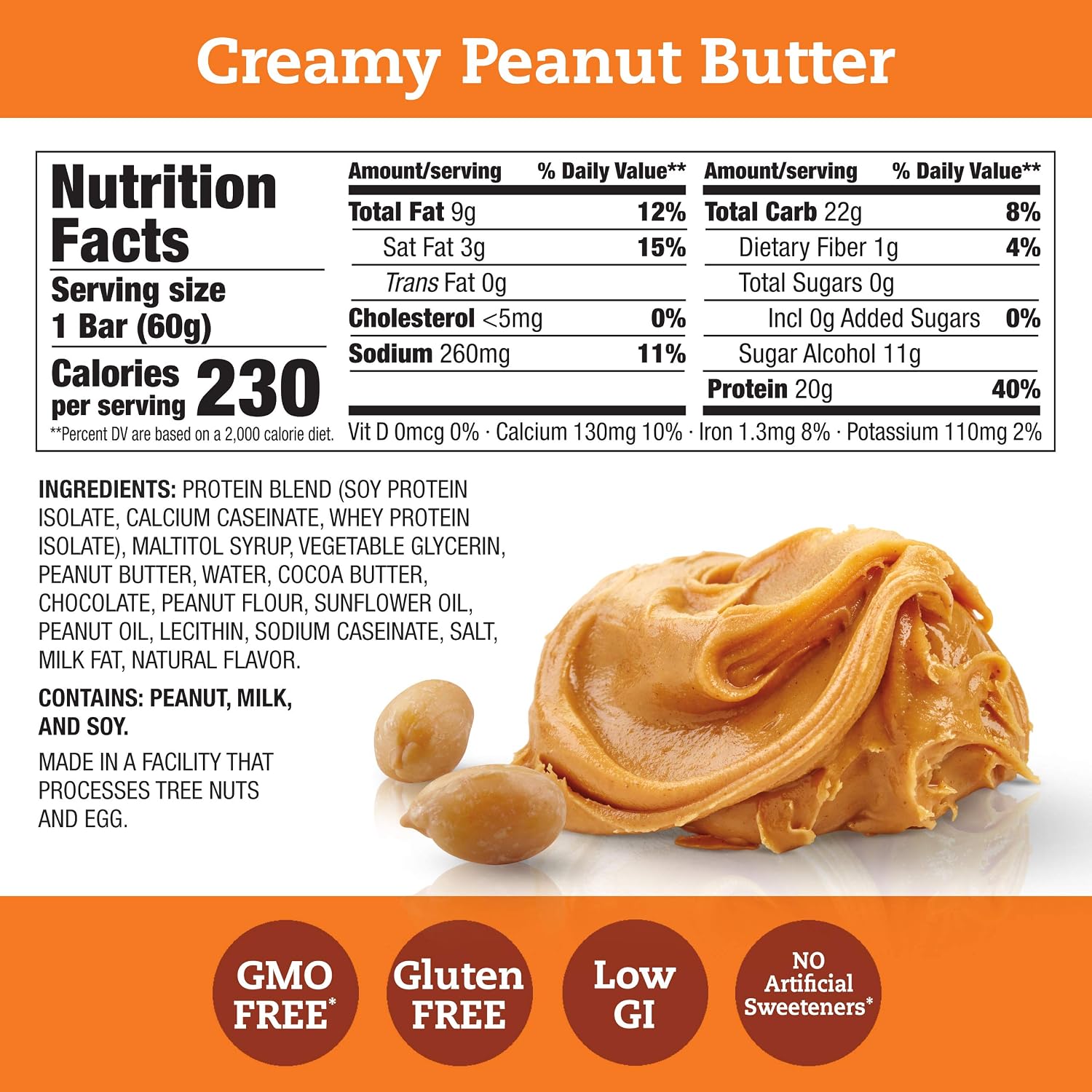 think! Protein Bars, High Protein Snacks, Gluten Free, Kosher Friendly, Creamy Peanut Butter, Nutrition Bars, 2.1 Oz per Bar, 12 Count (Pack of 2)