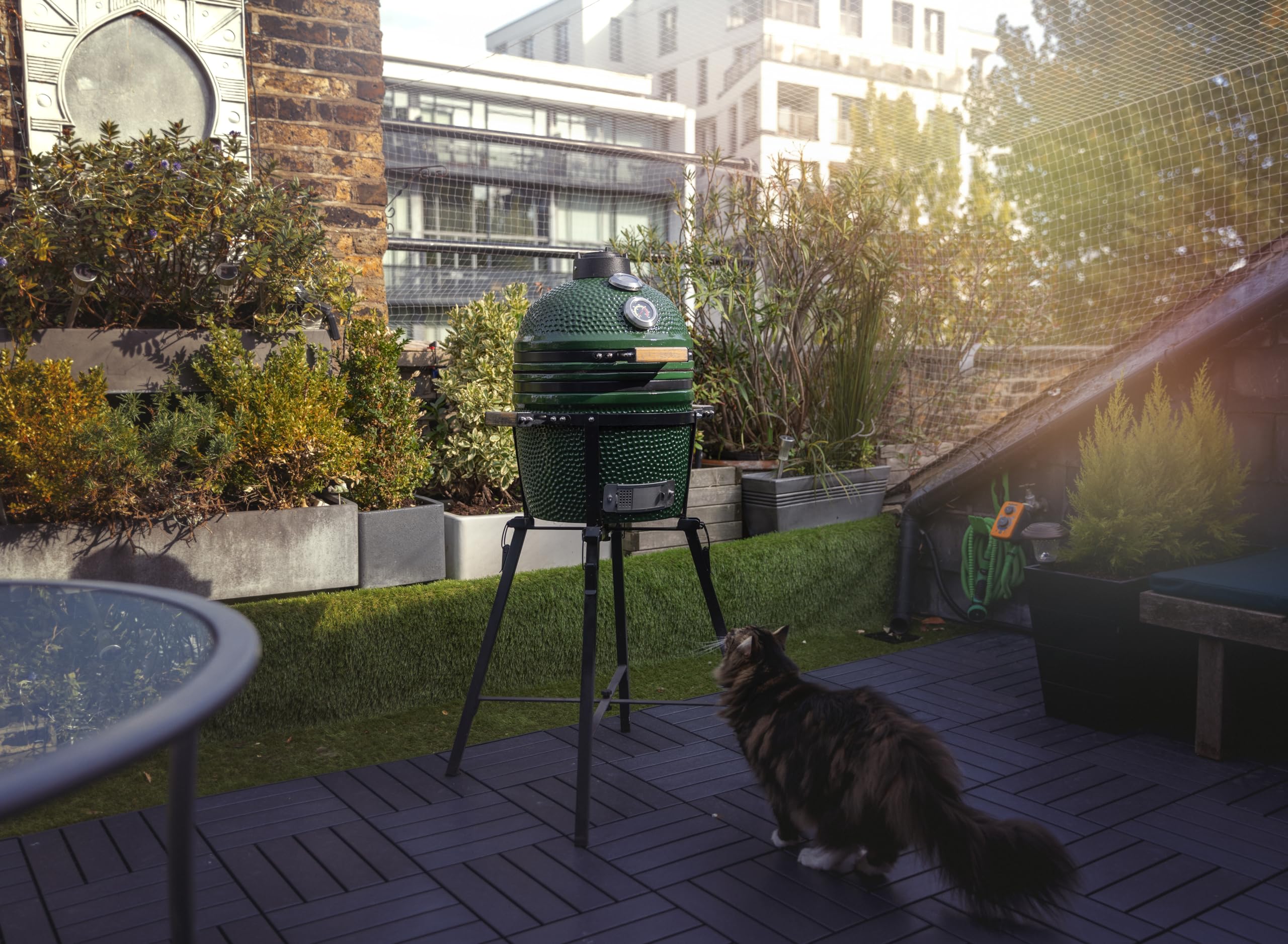 YNNI KAMADO TQKAB25 Panier à cendres pour grilles de 63,5 cm + Grille de séparation centrale amovible