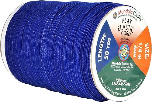 Vista 46 de Mandala Crafts - Rollo de cordón elástico plano para costura y manualidades Beige