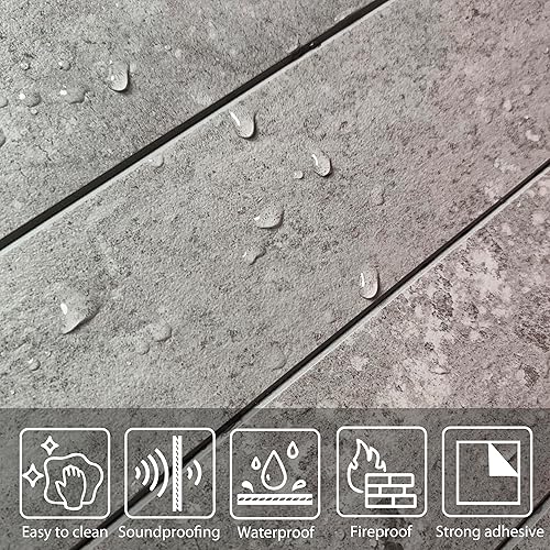 Miniatura 4 de COLAMO 10 piezas de lujo gris claro para cocina, azulejos de metro autoadhesivos más gruesos, azulejos de cerámica mate sintéticos, pegar en la