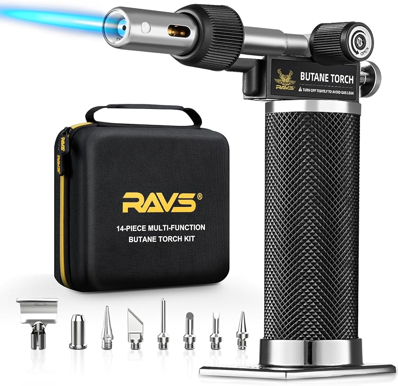 Butane Soldering Iron Kit Cordless, 14-Piece Multi-Function Butane Torch Kit, Portable Brazing Torch with Adjustable Flame, Without Butane Fuel, Unique Gifts for Men Women Husband