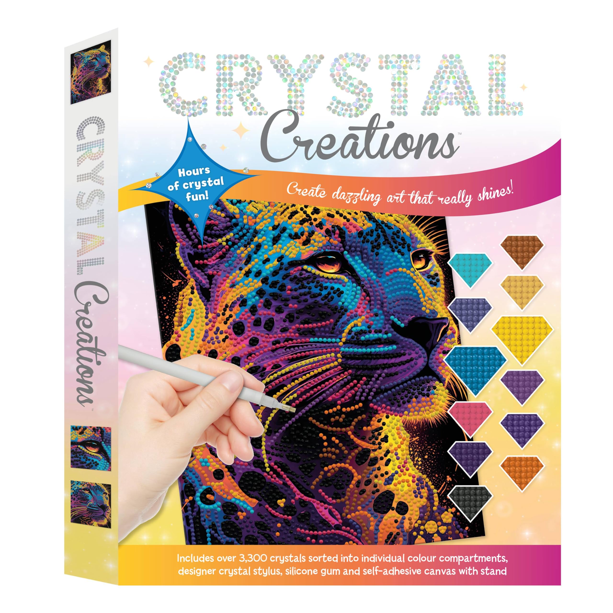 Curious Universe Multi | Crystal Creations Neon Leopard | Diamond Painting For Adults | Arts And Crafts Gifts | Animal Crafting For Teenagers | Hobbies For Adults | Rainy Day Activities