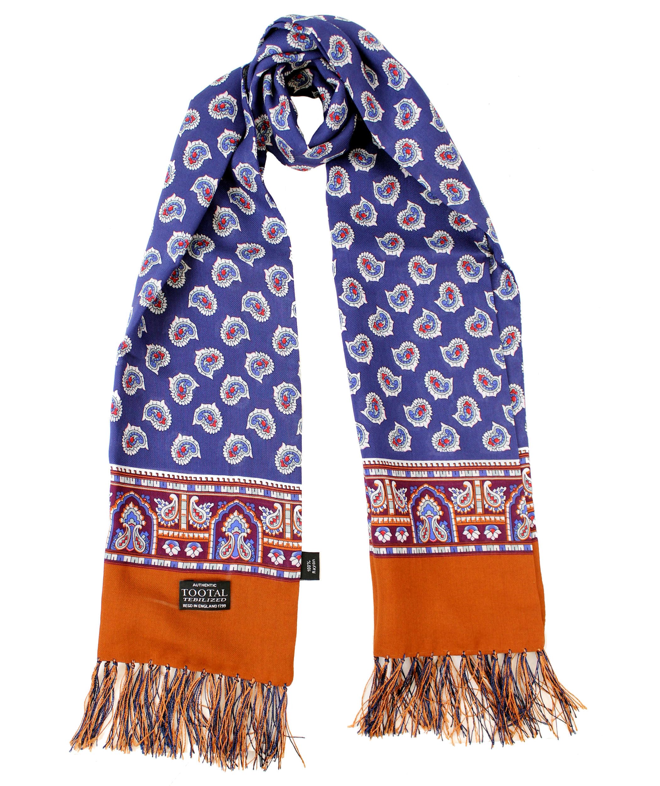 Tootal Mens Rayon Retro Mod Scarf (Navy Multi)