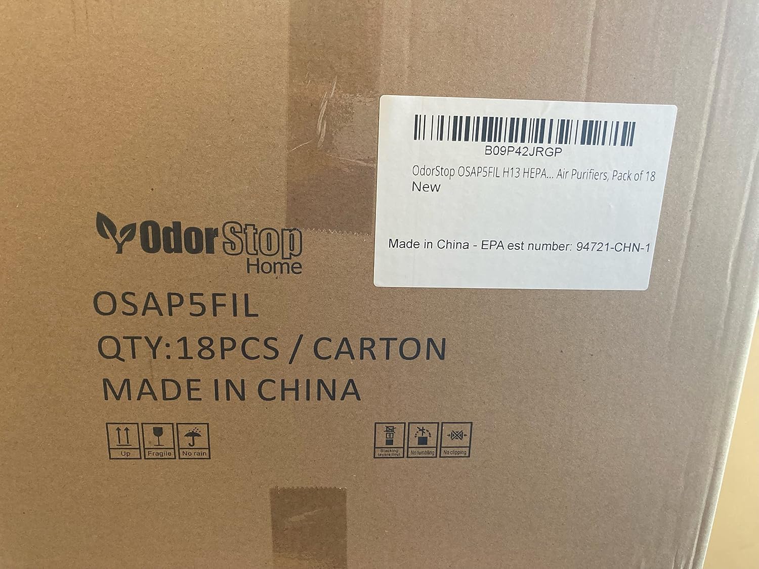 OdorStop OSAP5FIL H13 HEPA Filter for OdorStop OSAP4 and OSAP5 Air Purifiers, Pack of 18 image 2