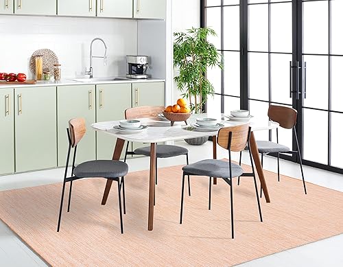 Miniatura 2 de SAFAVIEH Montauk Collection - Alfombra decorativa de algodón, 4 x 6 pies, color naranja, tejido plano hecho a mano, ideal para zonas de alto tráfico