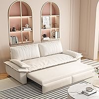 Vista 5 de Sofá de dos plazas de terciopelo de 73 pulgadas con sofá cama extraíble, sofá biplaza multifuncional 3 en 1, sofá de dos plazas de gran