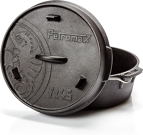 Miniatura 2 de Petromax Horno holandés de hierro fundido para cocinar u hornear al aire libre sobre una fogata o en la cocina del hogar, los utensilios de cocina