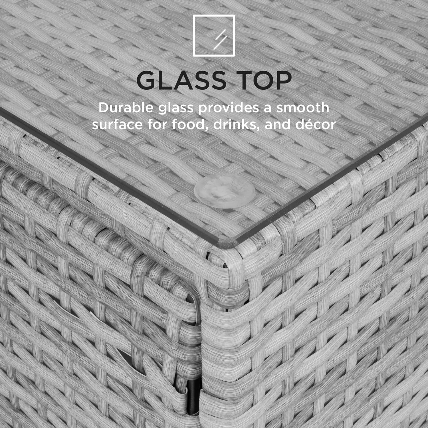 Best Choice Products 7-Piece Modular Outdoor Sectional Wicker Patio Furniture Conversation Set w/ 6 Chairs, 2 Pillows, Seat Clips, Coffee Table, Cover Included - Gray/Navy : Patio, Lawn & Garden