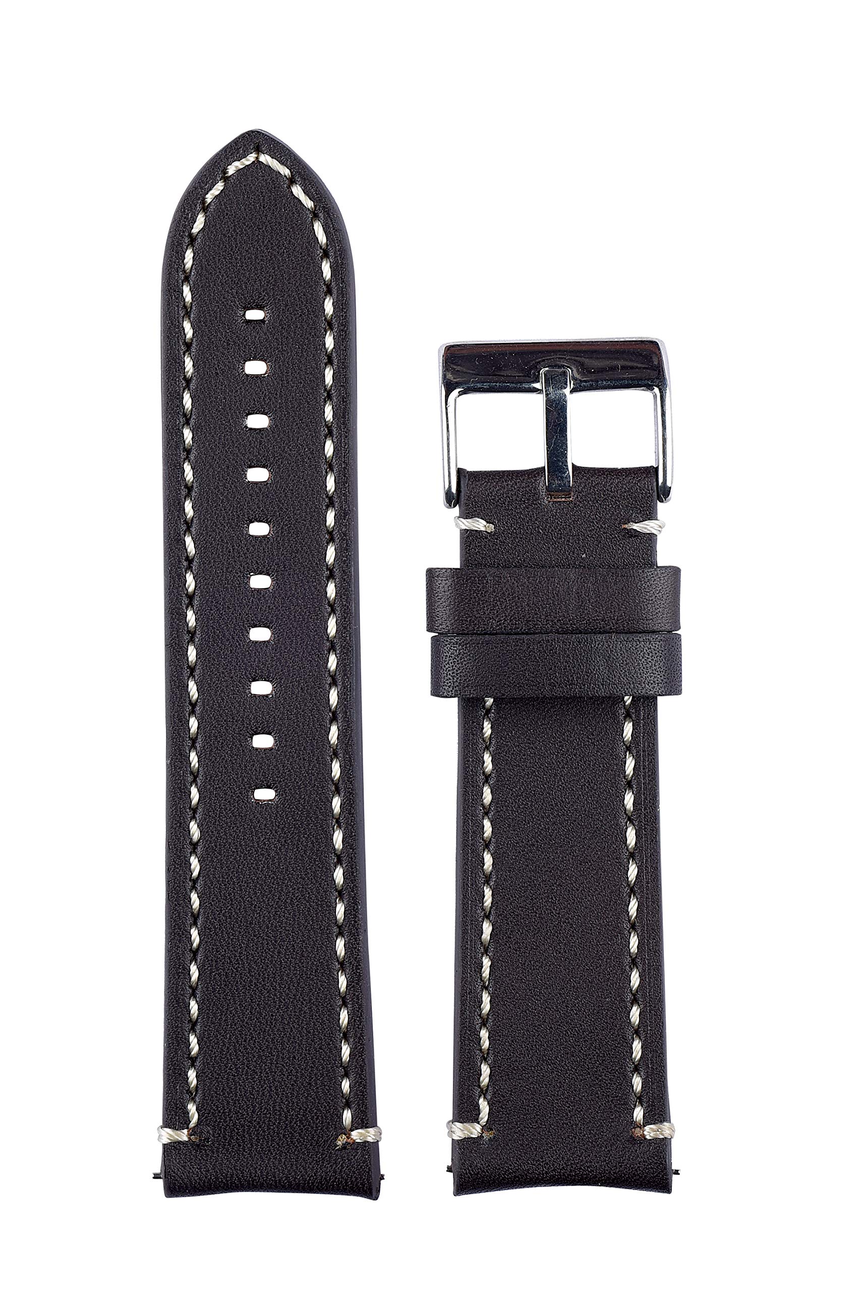 EXOR RODEO D BROWN Colour leather watch straps 24MM With CUT EDGE finish of Genuine watch Leather strap/band for men and women (B08MV54WML) Amazon Price History, Amazon Price Tracker